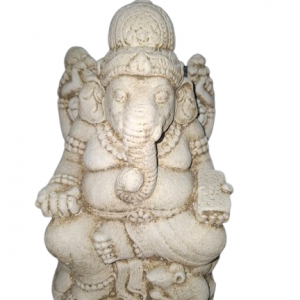 Figura Ganesha Fibro homigón 14 cm x 22cm