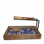 Quemador de Palo Santo con base de madera y soporte