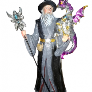 Mago Merlín con dragón – 23 cm