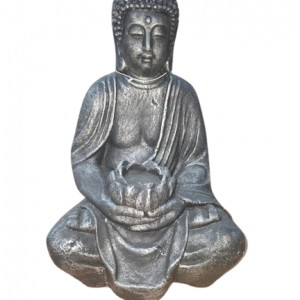 Figura Buda Gris Plata
