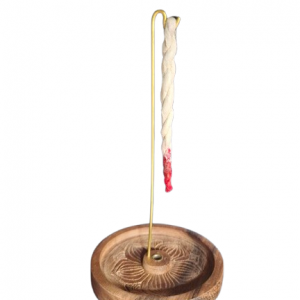 F- Quemador para incienso en cuerda con base de madera
